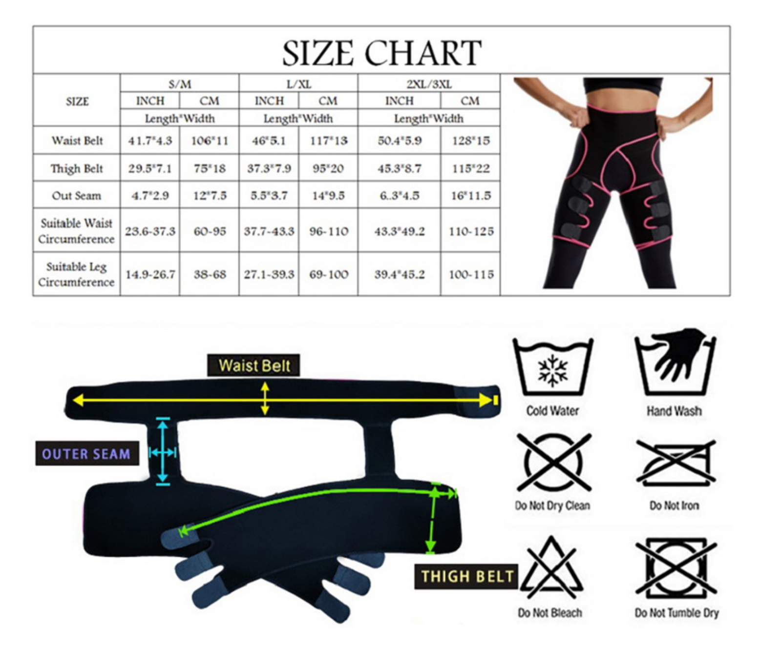 Waist trainer thigh trimmer